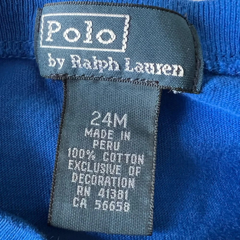 Ralph Lauren Boys Cotton Long & short sleeve tee’s blue and white